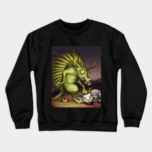 Chupacabra Crewneck Sweatshirt by Wagglezags